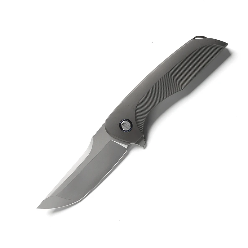Dark grey DICORIA Hokkido Тактика Складной нож шарикоподшипник M390 лезвие титановая ручка Кемпинг Охота Открытый выживания Ножи EDC инструменты - Цвет: Dark grey