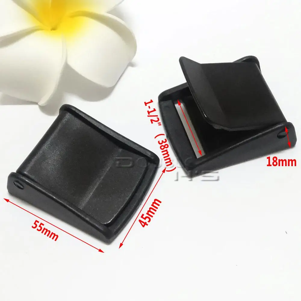 50 шт./лот 1-1/2 дюйма кулачковые пряжки пластиковые черные зажимы для рюкзаков 38 мм |