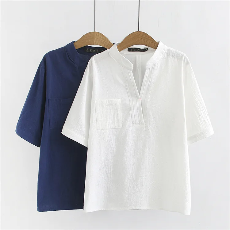 Большие размеры повседневные блузки 2019 Летняя женская одежда мода новый