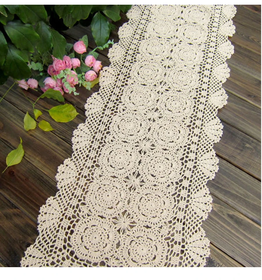 IBANO ручная работа хлопок крючком скатерть кружева Doilies настольная дорожка с цветами для дома кофейня украшение стола 1 шт./лот