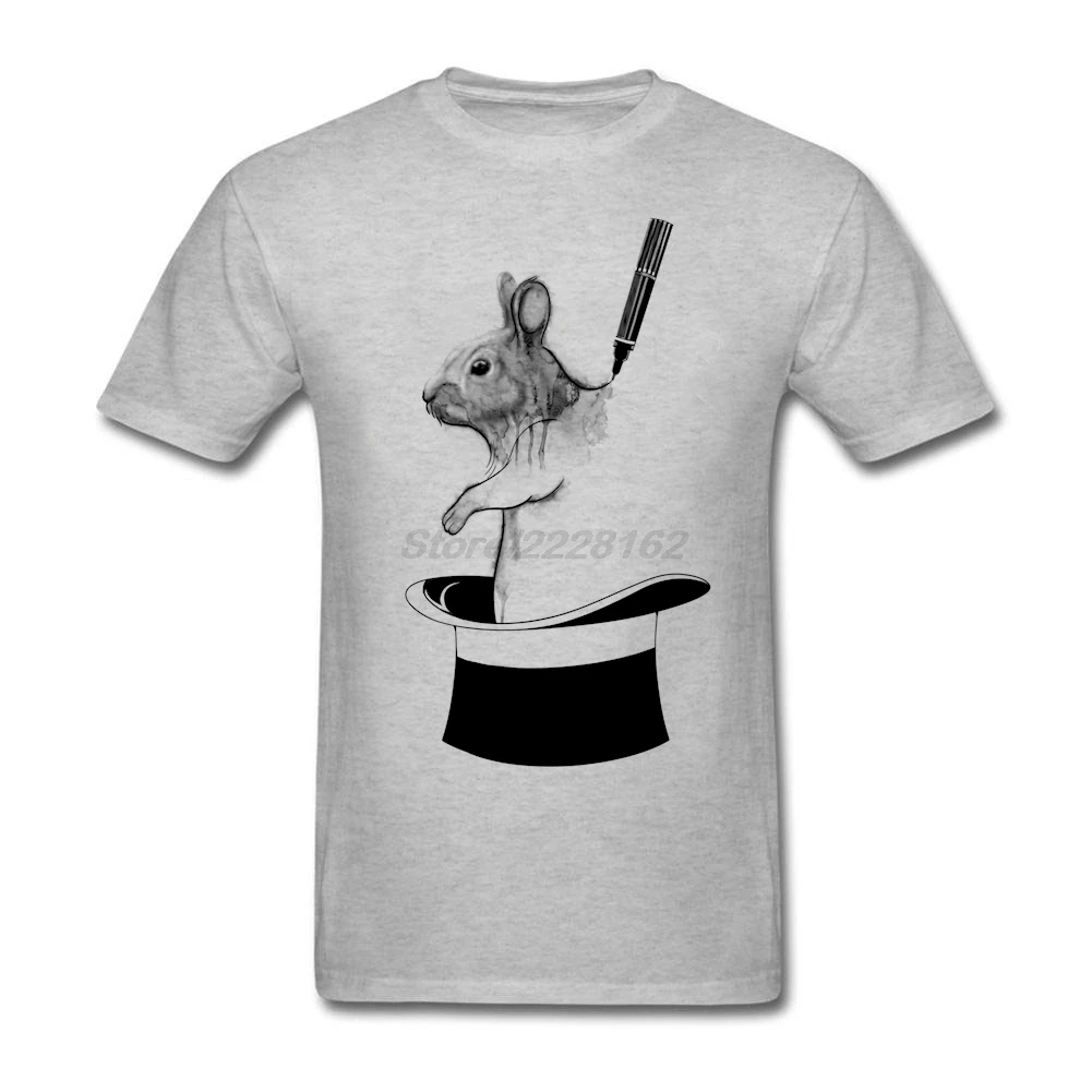 Мужская футболка в стиле панк с принтом кролика 100% хлопок|black tee|men t-shirttee black |