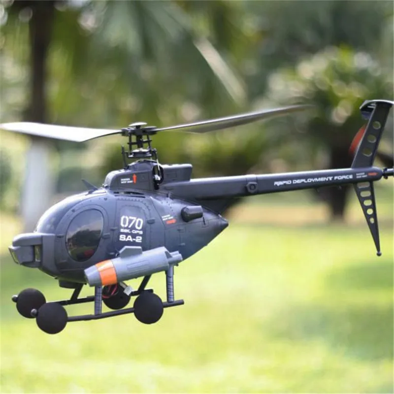Оригинальный FX070C 2 4G 4CH 6 осевой гироскоп беспилотный MD500 Масштаб RC вертолет|rc