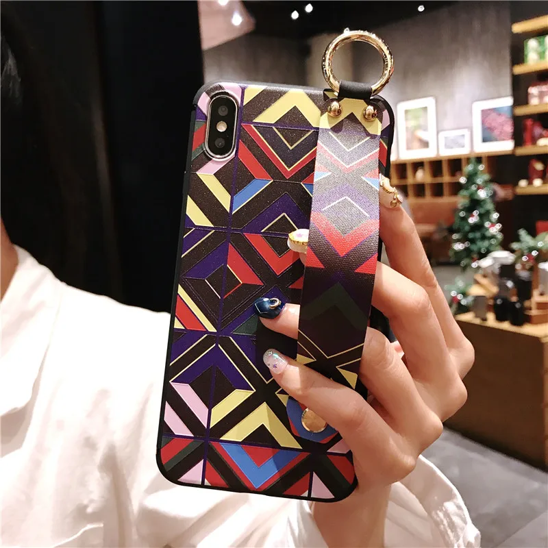 Fashion Stripe Phone Case For Vivo X21 UD On X21i Y71 Y85 V9 Y83 Y81 Silicone Soft Wristband Back Cover Capa |