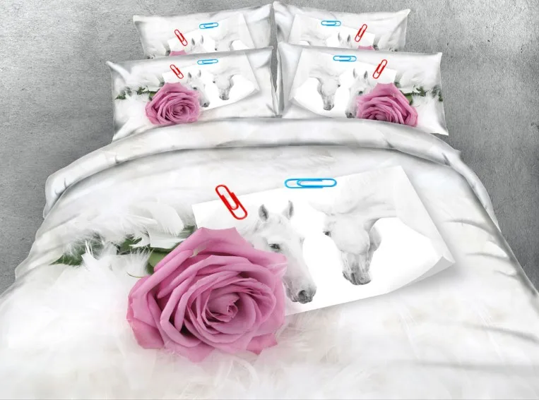 

Purple Rose Bedding set Luxury Roses Flower quilt duvet cover bed sheet sheets linen California King Queen size full twin 4PCS