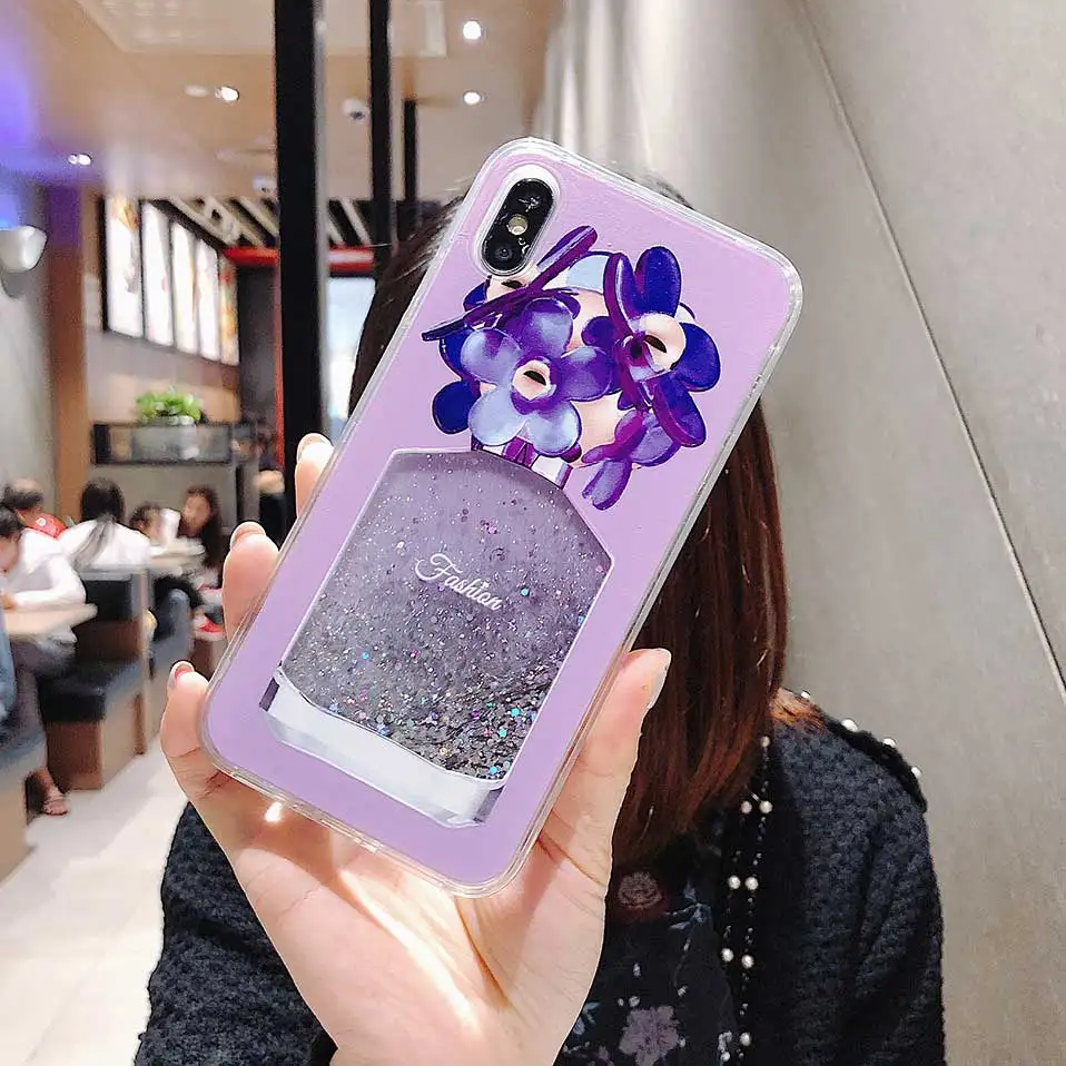 Phone Case For iPhone 7 8 6 Perfume bottle quicksand Back Cases Plus Covers Funda X XR XS MAX Capa |