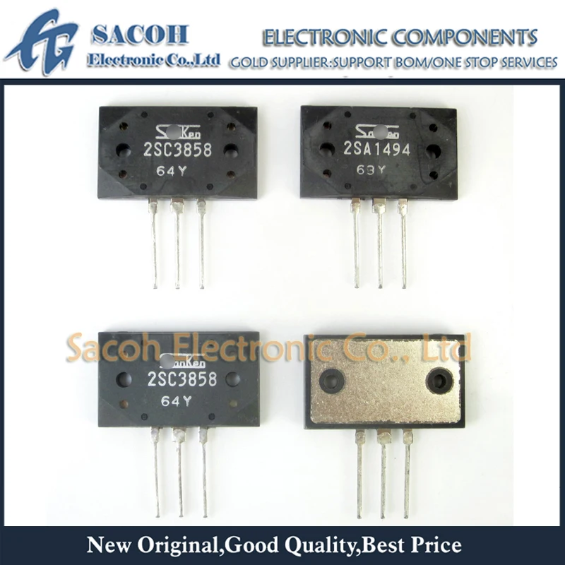 New Copy 5Pairs(10PCS)/Lot 2SA1494 A1494 + 2SC3858 C3858 MT-200 Silicon NPN + PNP Audio amplifier transistor