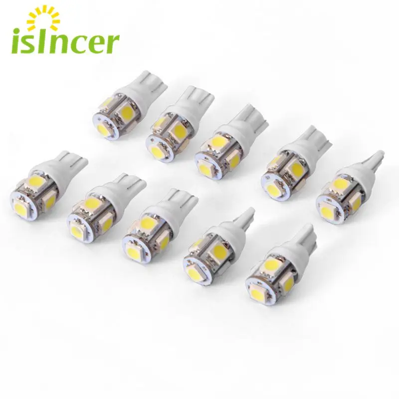 20 шт. t10 автомобильный боковой клиновидный задний светильник супер яркий 5050 W5W 5SMD