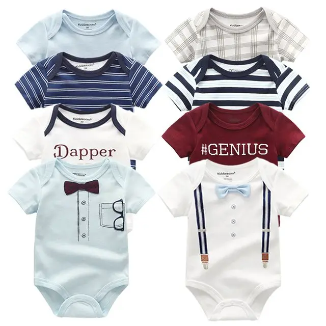 baby bodysuits 8107 Боди для новорожденных; 8 шт./лот; хлопковые кружевные Дизайнерские летние боди с принтом; Roupas de bebe; комбинезон; одежда для маленьких девочек - Цвет: baby bodysuits 8107