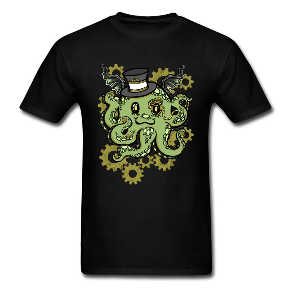 Мужская футболка в стиле стимпанк Cthulhu хлопковые футболки с коротким рукавом для