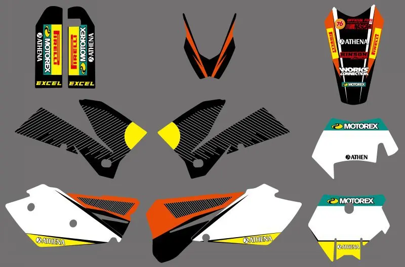 Наклейки графические для мотоциклов KTM SXF MXC XC SX EXC 125 200 250 300 350 400 450 525 2005 2006 2007|team