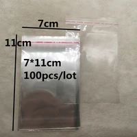 100pcs 7x11cm resealable poly bag transparent opp plastic bags self adhesive seal jewellery making bag