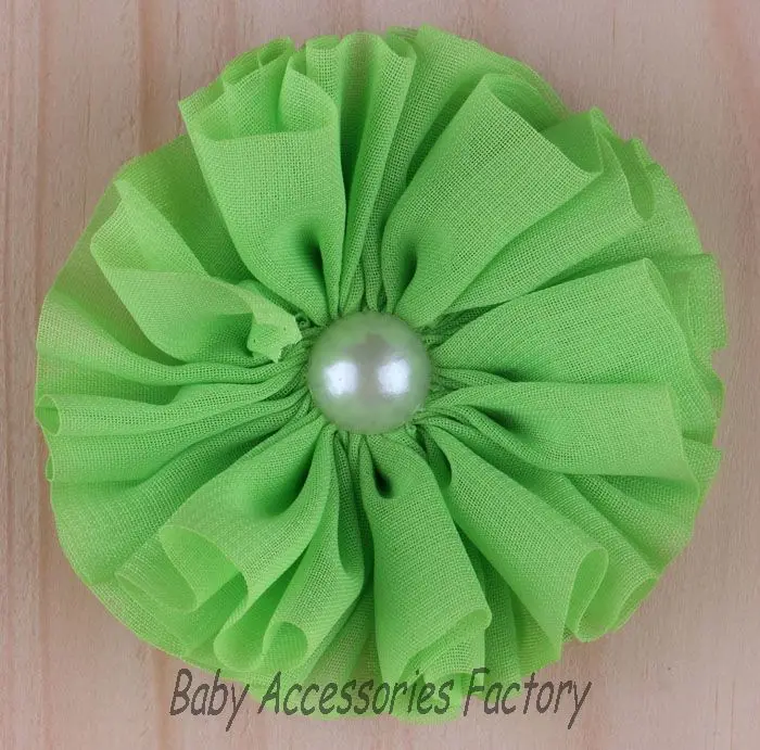 (120 шт./лот) 2 8 &quotИскусственный шифон Жемчужный Цветок для детей аксессуары волос