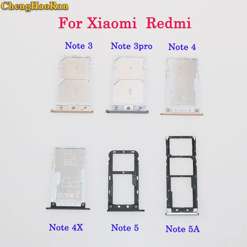 Лоток для SIM карты ChengHaoRan разъем держателя xiaomi redmi note 3/3pro 4/4x 5 5A|Соединители| |