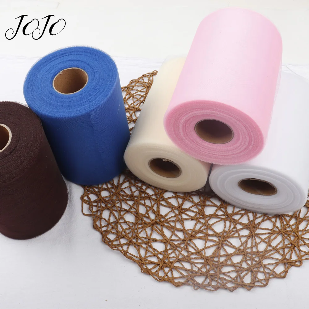 

JOJO BOWS 15cm 100y Holiday DIY Decorations Solid Tulle Roll For Tutu Skirt Apparel Girl Baby Shower Decoration Party Supplies
