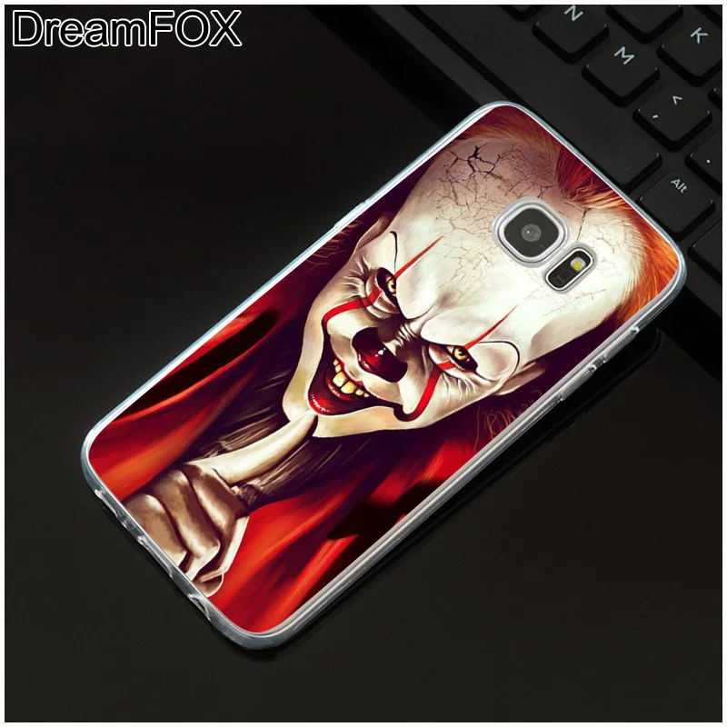 DREAMFOX M124 Pennywise Clown Horror Soft TPU Silicone Cover Case For Samsung Galaxy S5 S6 S7 S8 S9 S10 5G S10E Lite Edge Plus |