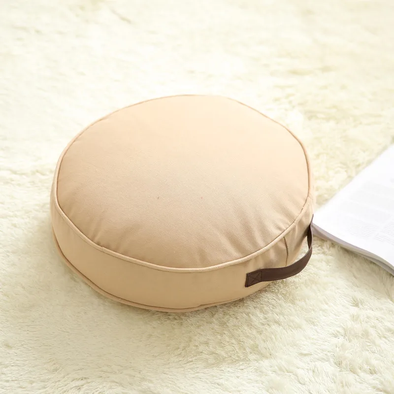 Khaki Color60x60x8cm Floor Sitting Cushion Footstool Janpanese Round Seating Sofa Pouf Foot Leg Rest Step Stool Pillow for Kids Adults Size 40cm/60cm - Цвет: Khaki Color60x60x8cm