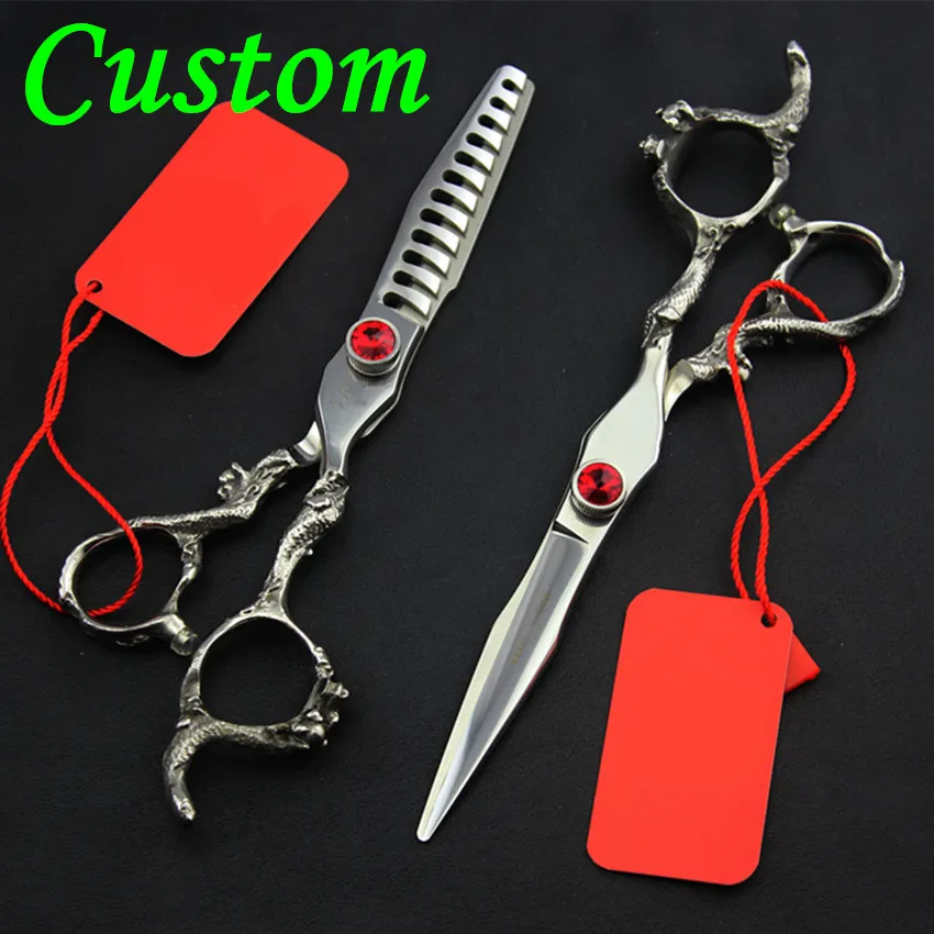 Профессиональные Парикмахерские ножницы 440c с драконом высококлассные