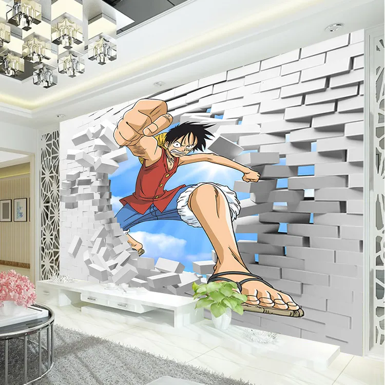 One piece luffy обои на заказ 3D настенные фрески японское аниме фото дети мальчики