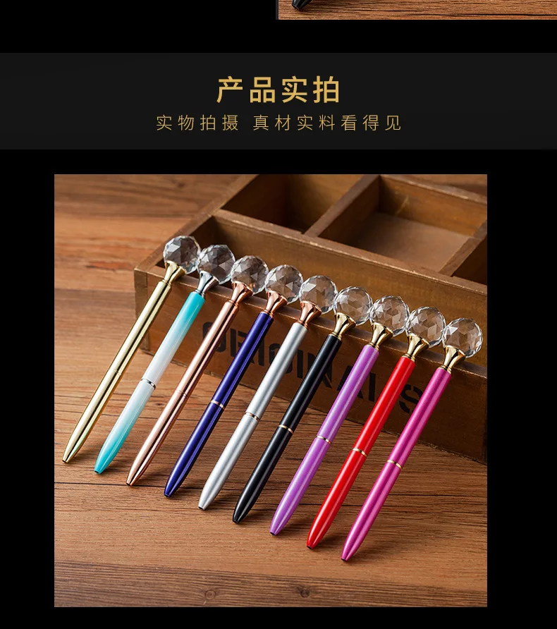 Kawaii Хрустальная шариковая ручка Модная девушка в форме капли карат с крупным бриллиантом металлическая ручка материал Escolar Bolis Escolares School