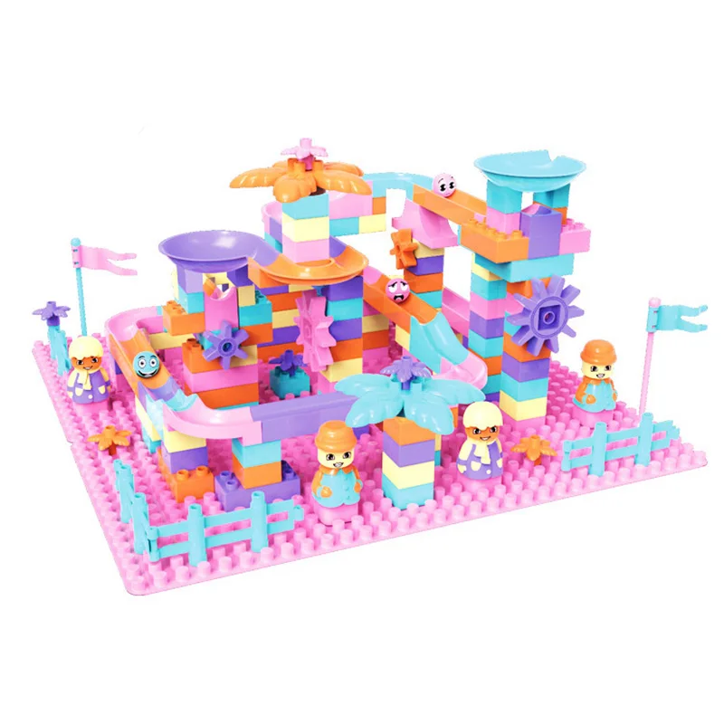 76 152 шт. мраморная гонка лабиринт мяч трек LegoINGs Duplo DIY строительные блоки наборы