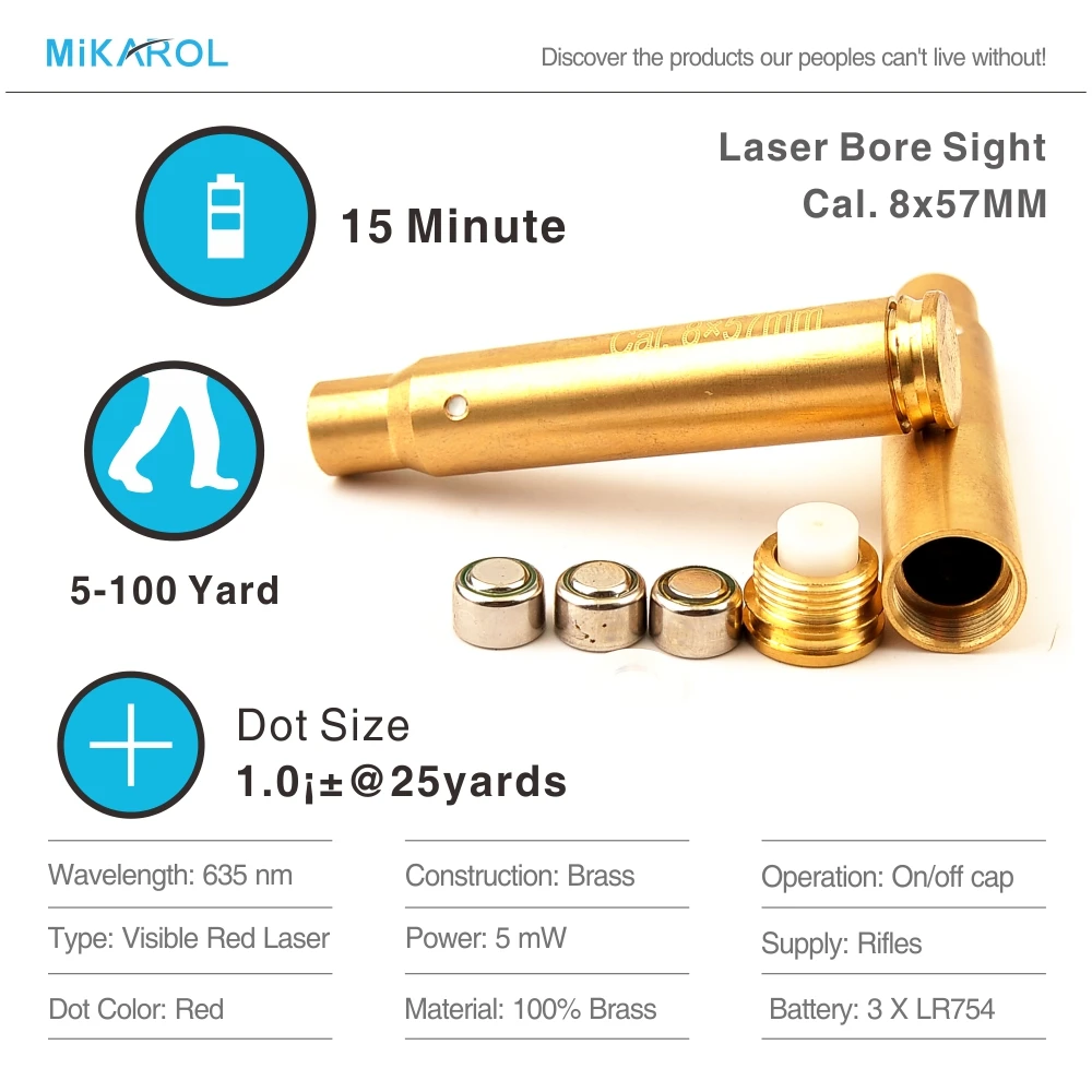 Тактический красный точечный лазерный Диаметр Sighter прицел мм 8x57 Калибр винтовка