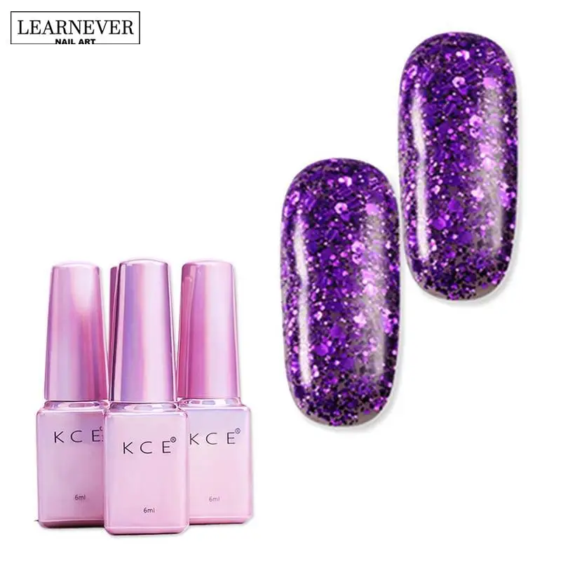 LEARNEVER 15 Colors 6ML Fashion UV Nail Polish Gel Glitter Shinning Long Lasting LED | Красота и здоровье