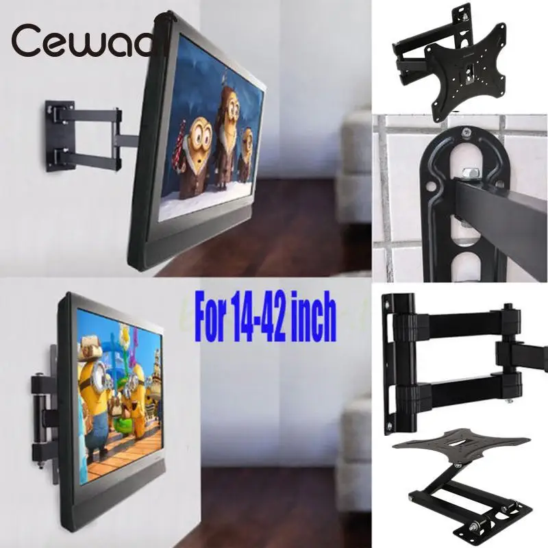 Cewaal 14 42 &quotЖК светодиодный HD ТВ наклон настенное крепление шарнирный поворотный