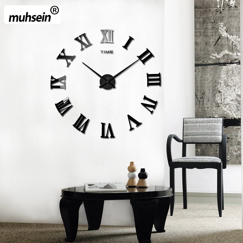 Новое поступление 2020 кварцевые часы модные 3D домашние большие настенные римские