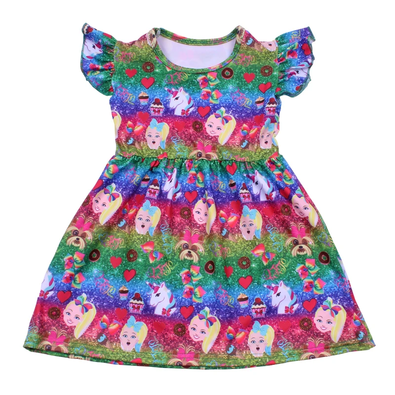 Милое Платье с рисунком единорога для девочек милое шелковое платье без рукавов