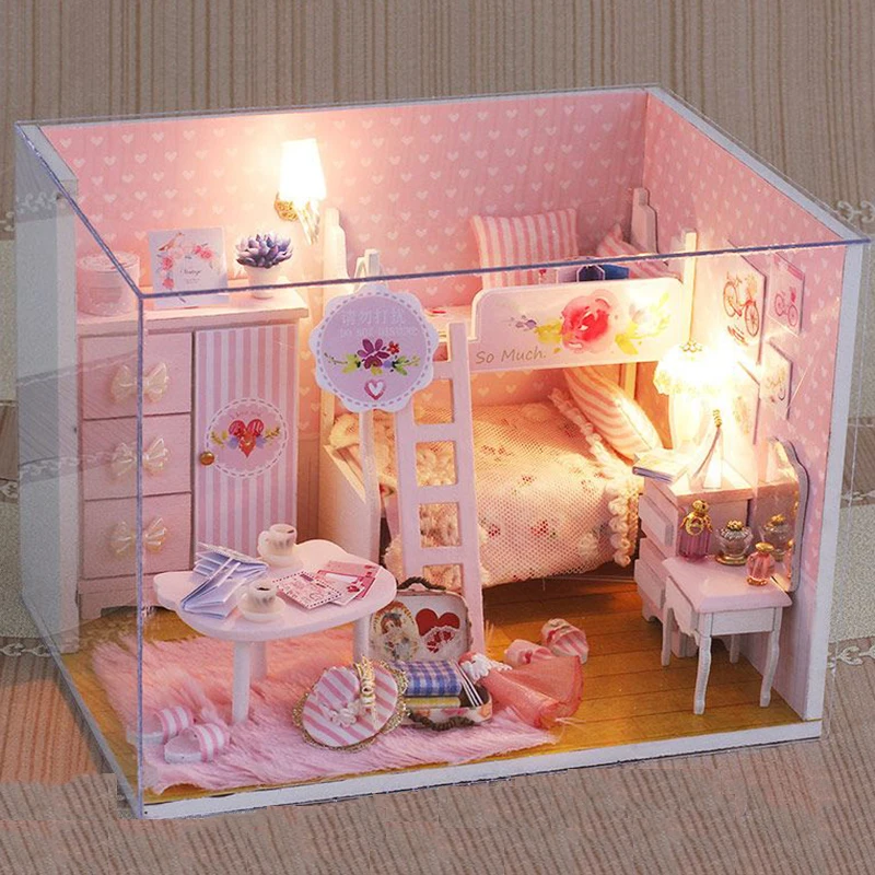 Дети девушки DIY кукла дом дома миниатюрные кукольный домик мебель набор игрушек