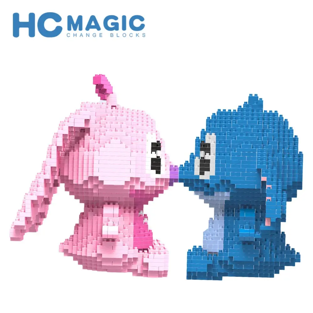 

HC MAGIC 9040 Diamond Building Blocks Stitch Children Gifts DIY Toys Birthday Figures Anime Assembly Educational Bricks