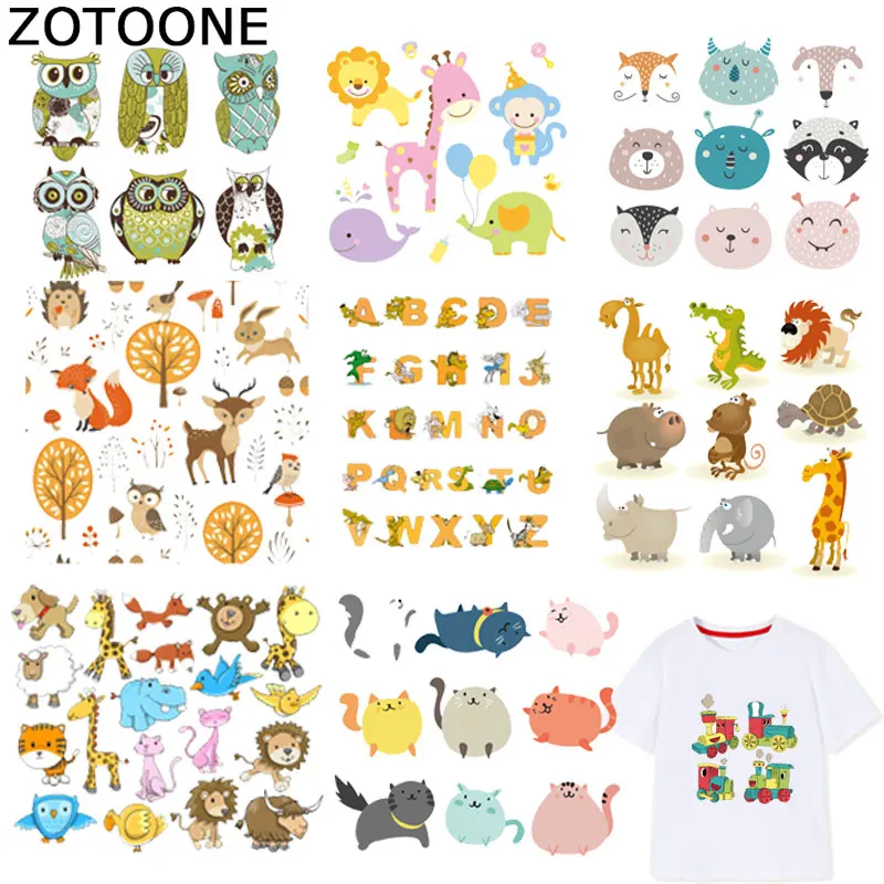 Нашивки ZOTOONE с надписями наклейки животными утюжок для детей переводная одежда
