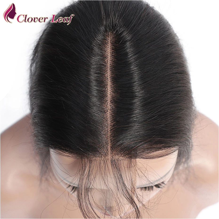 Листок клевера 2*6 закрытие шнурка с 3 пучками бразильские прямые волосы плетение