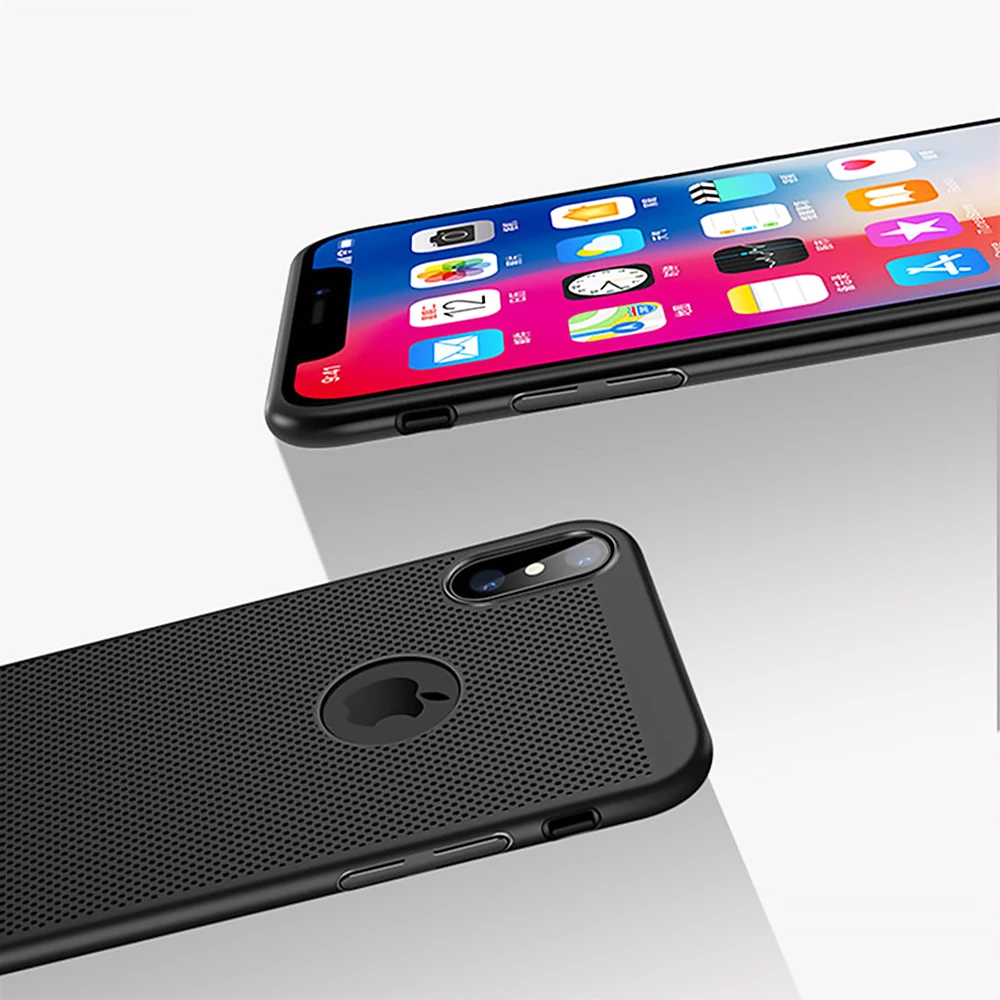 Жесткий ПК полый чехол для iPhone 7 8 Plus XR X XS Max 6 6S 5S 5 S SE теплоотвод телефонные чехлы