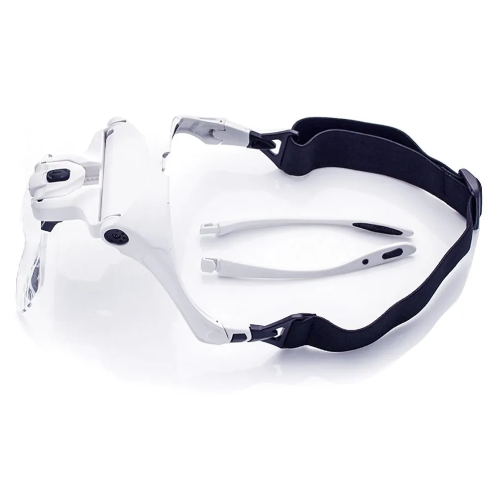 Увеличительное стекло es светодиодный светильник головная лампа лупа ювелира