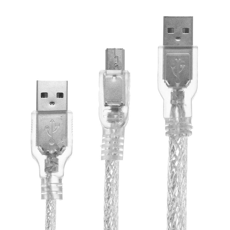 Высококачественный Прочный Двойной USB 2 0 A штекер к Мини B 5 контактный Штекерный