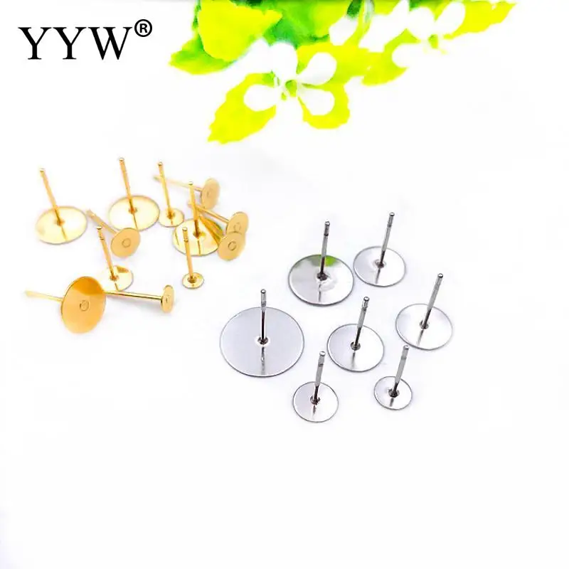 Пустая основа для сережек гвоздиков из нержавеющей стали 3 14 мм 100 шт.|Ювелирная