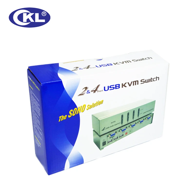 CKL 4 порта USB 2 0 VGA KVM переключатель с кабелями Поддержка аудио автоматическое