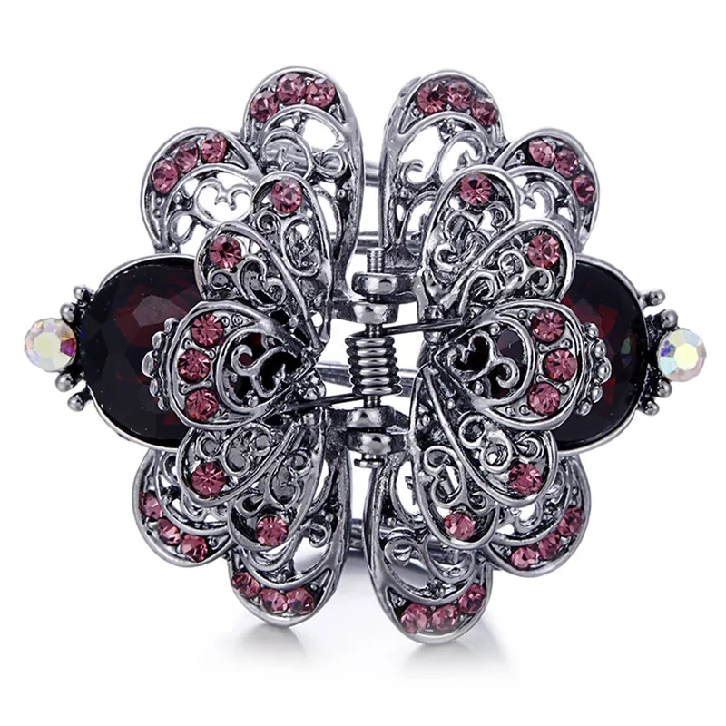 Винтажные стразы заколка для волос Хрустальный зажим свадебные аксессуары