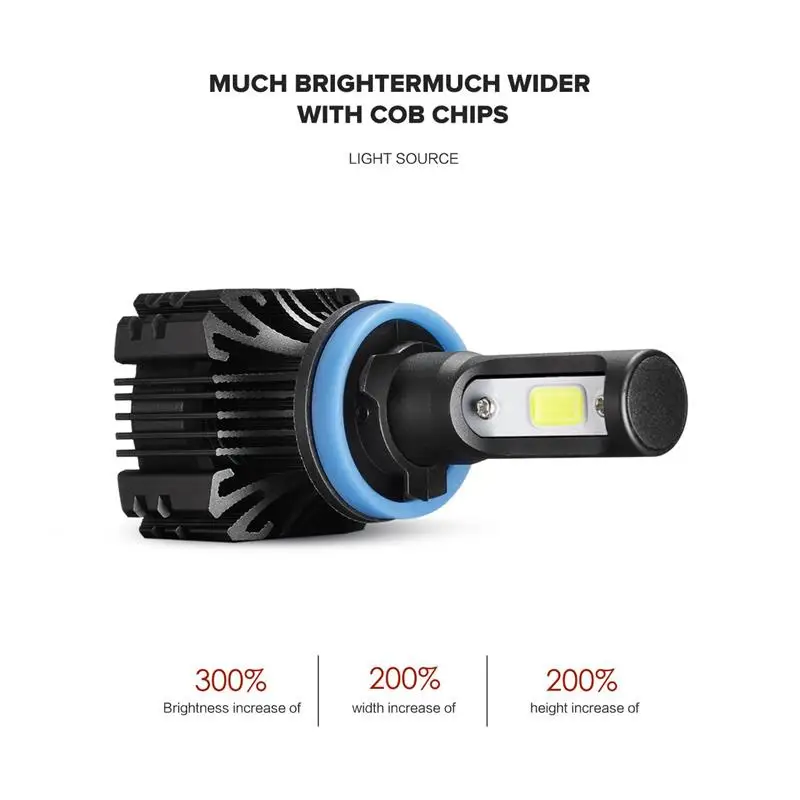 Oslamp моноблочные светодиодные чипы 72 W фары для H11 светодиодный фар 8000LM