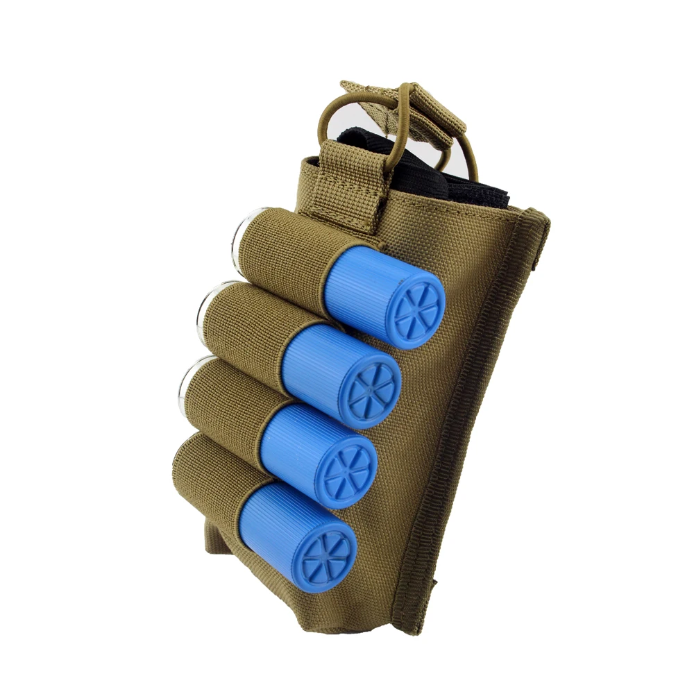Тактический Подсумок с креплением MOLLE охоты 12 калибра сумка для амуниции M4 M16 5,56. 223 подсумок с 4 раундов 12G Дробовые Эластичные подтяжки