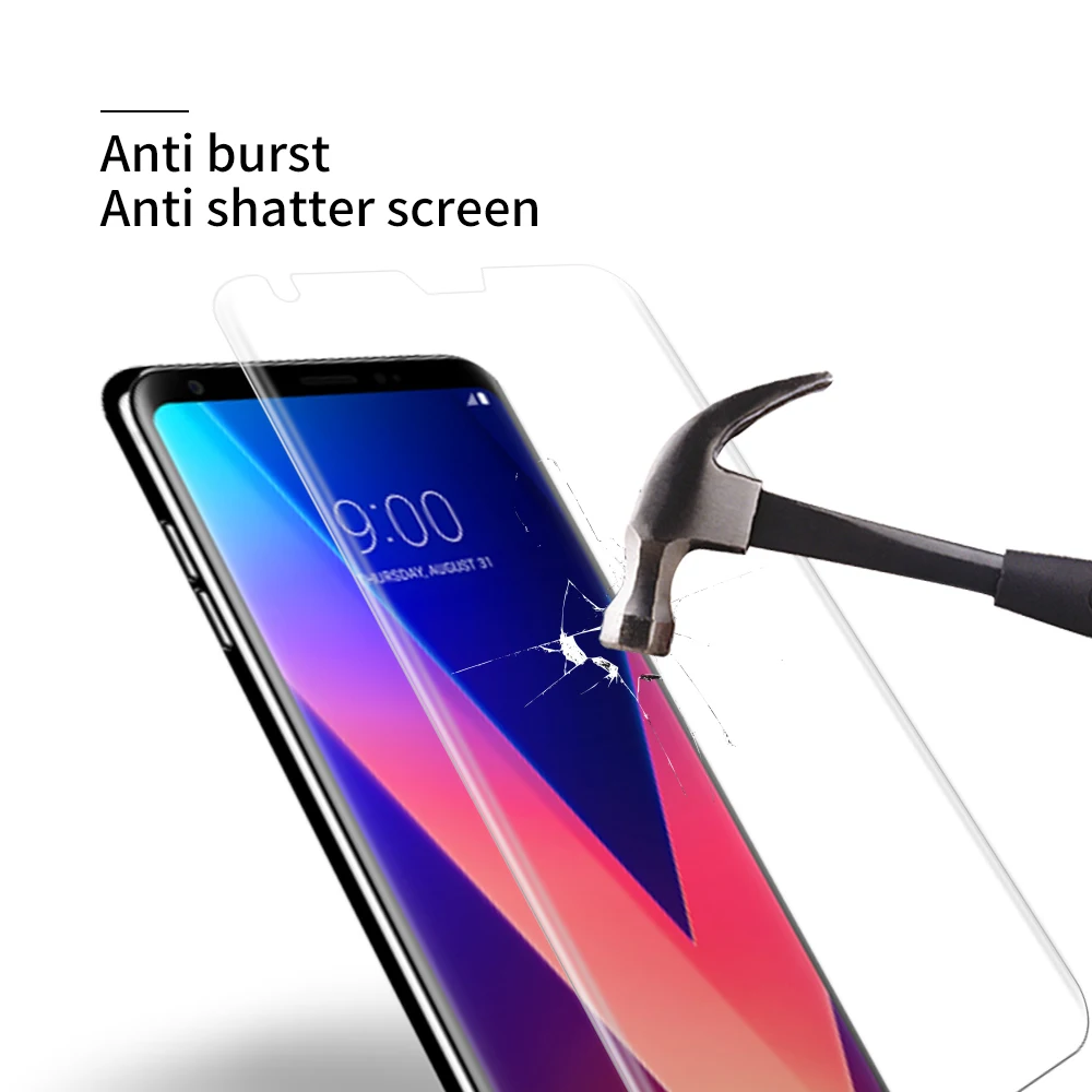 Полный клей УФ закаленное стекло для экрана пленка для LG V30 V40 V50 G7 G8 полное покрытие 3D УФ светильник жидкая пленка для LG V50 LG G8