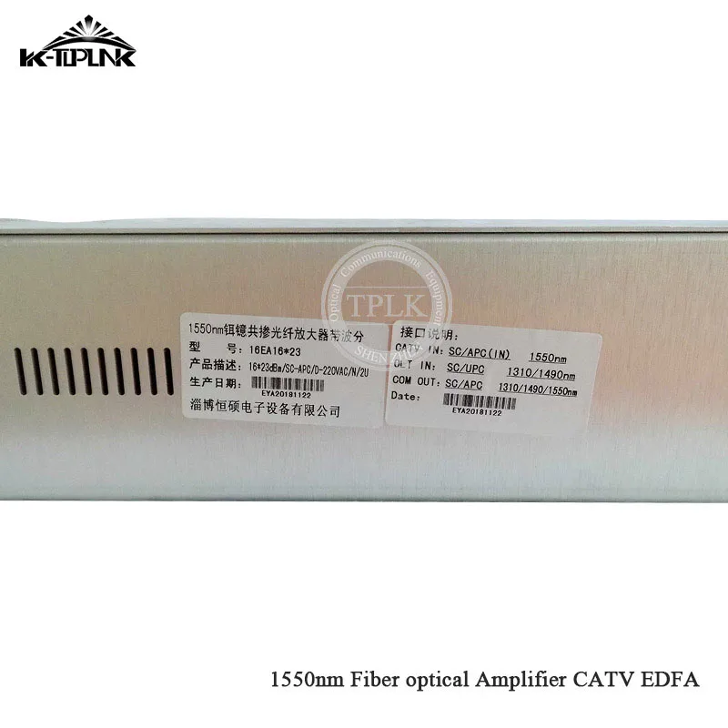 CATV EDFA Волоконно-оптический усилитель 1310/1490/1550 WDM 1550nm 2U/80 Вт 16 портов * 22dbm SC/APC SC/UPC