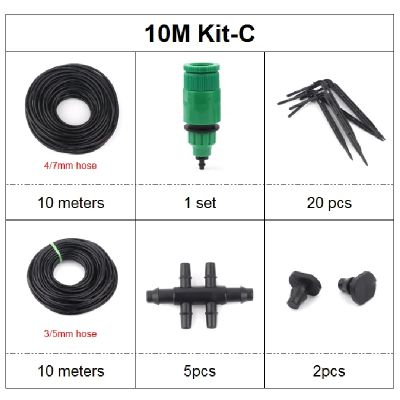 NuoNuoWell 10M Drip Arrow Kits Micro Irrigation System For Bonsai Greenhouse Nursery Pot Garden Watering | Дом и сад