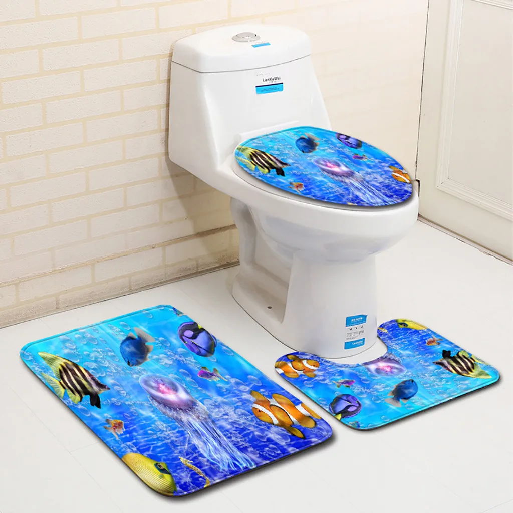 Wc, сиденье для унитаза, крышка для унитаза, аксессуары для унитаза, 3 шт., нескользящий коврик для ванной, ванная комната, кухонный ковер, коврики, Декор, туалетная крышка для унитаза