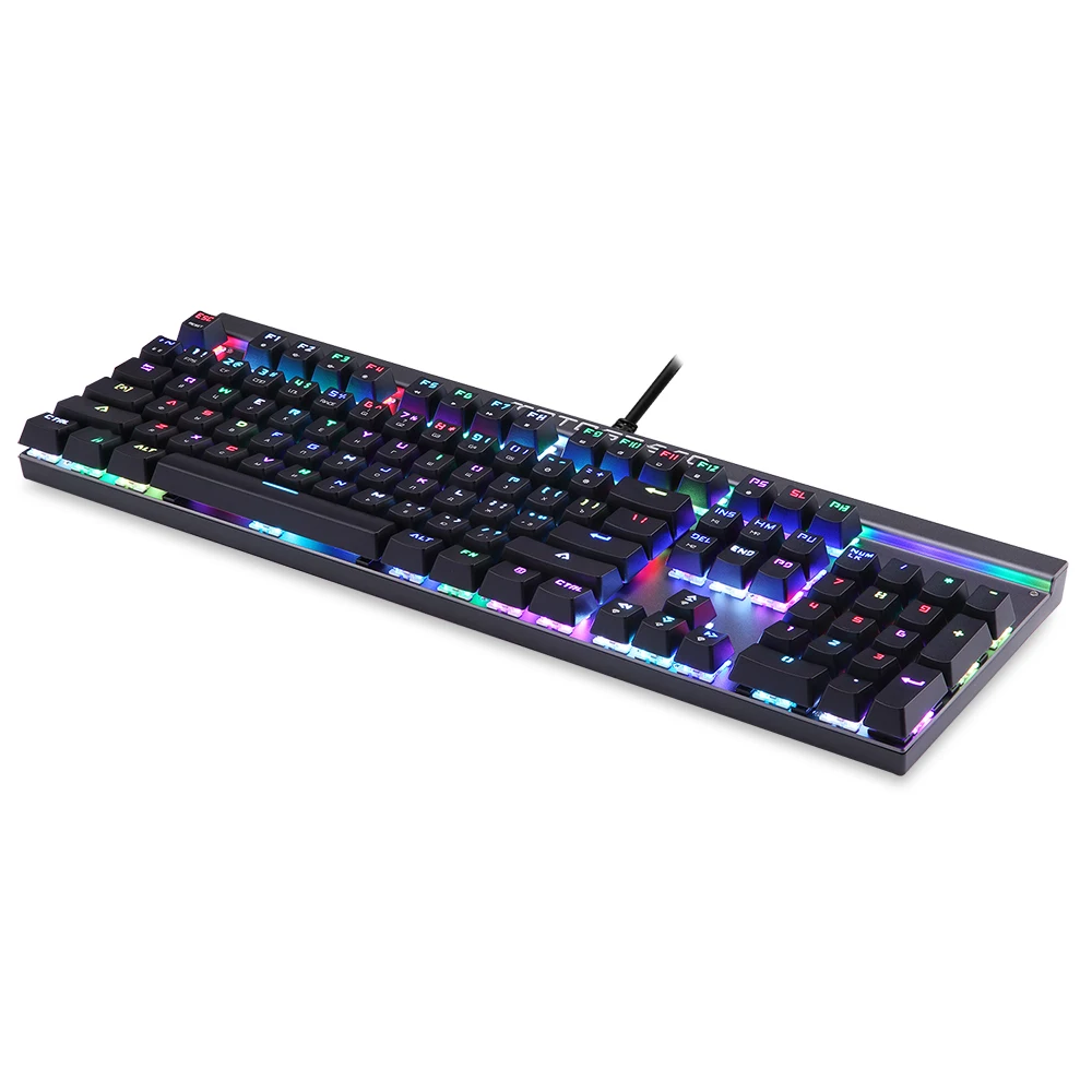Russian/English Motospeed CK103 Wired Mechanical Keyboard 104 Keys RGB Backlit for Professional Gaming Teclado Gamer PK CK104 | Компьютеры