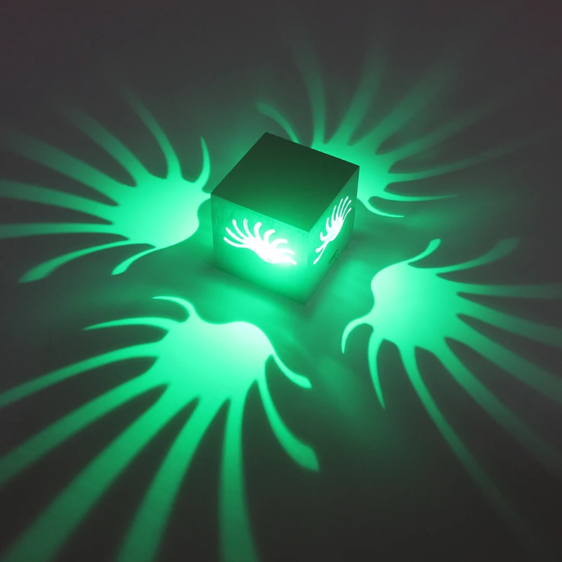 RGB 3W пальмовый светодиодный настенный светильник бра алюминиевый декоративный