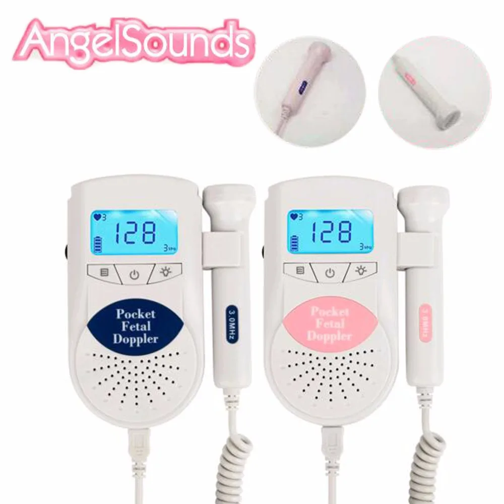 ЖК-дисплей с подсветкой, фетальный допплер Angelsounds, монитор сердца, домашний, для беременных, 3 МГц, зонд