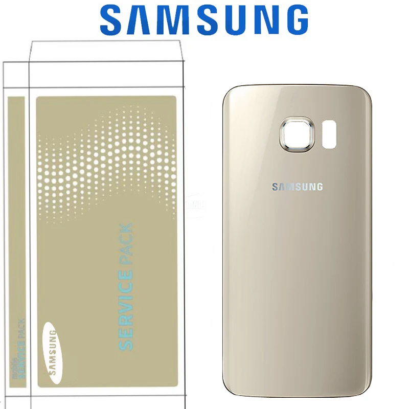 Оригинальное заднее стекло для SAMSUNG Galaxy S6 G920 S6 edge G925 S6 edge Plus G928 Крышка батарейного отсека с объективом для камеры - Цвет: S6 Edge Gold