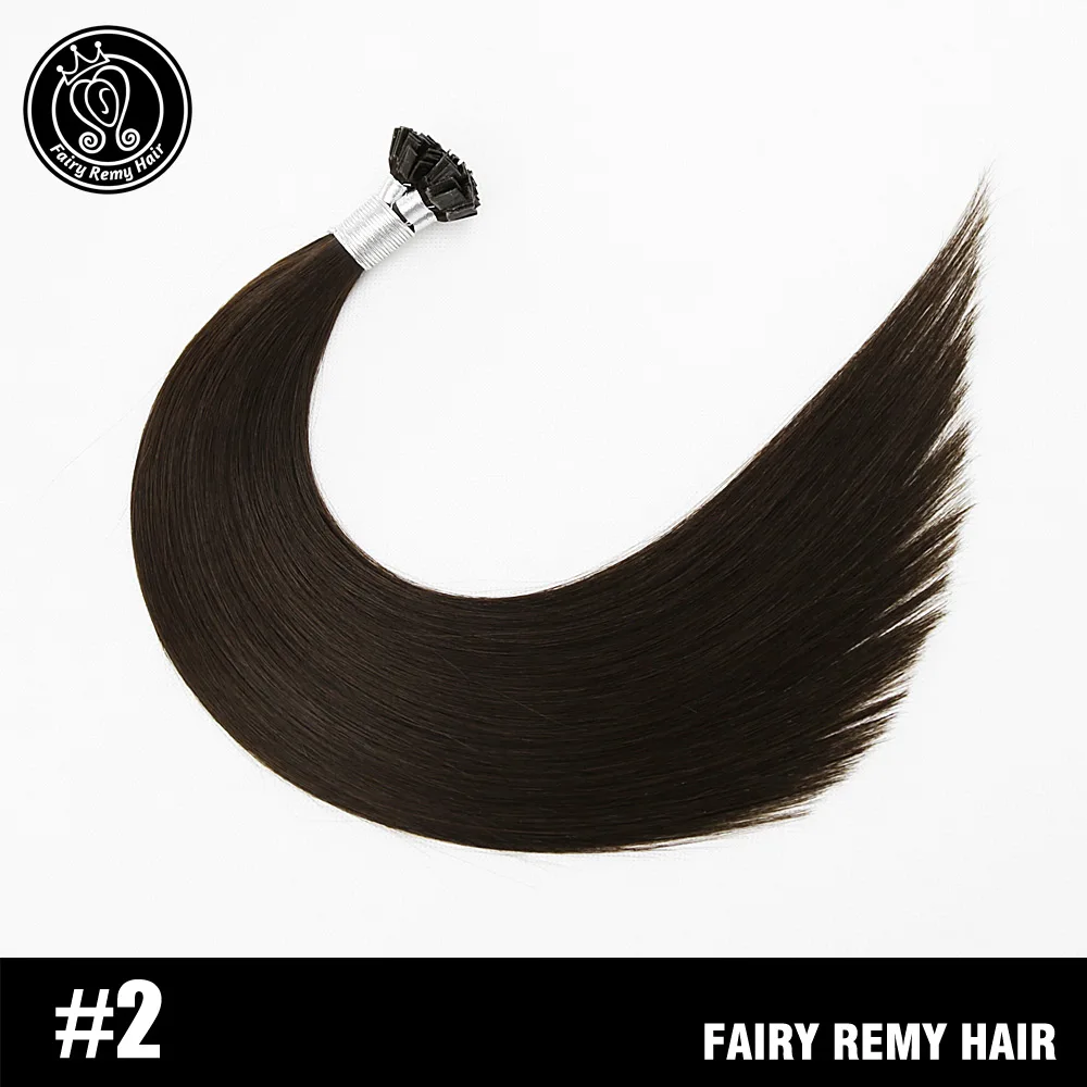 Сказочные волосы remy 22 дюйма 1 г/прядь настоящие волосы Remy Fusion с плоским кончиком для наращивания натуральные черные итальянские кератиновые капсулы волосы 50 г - Цвет: #2